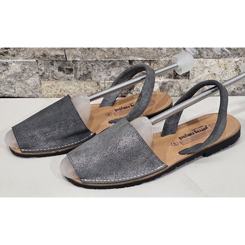 Jeffrey Campbell Ibiza Slingback Sandals Gray Nubuck Flats Women's 40 | US 9-9.5 - Picture 8 of 12